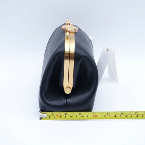 NEW Tory Burch Women's Cleo Small Leather Bag 74139-001 Black/Gold $598 MSRP - Picture 7 of 11